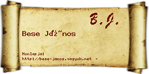Bese János névjegykártya