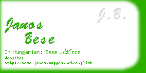 janos bese business card
